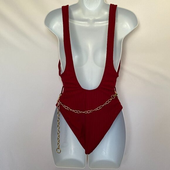Cranberry One Piece Bathing Suit - Picture 9 of 12
